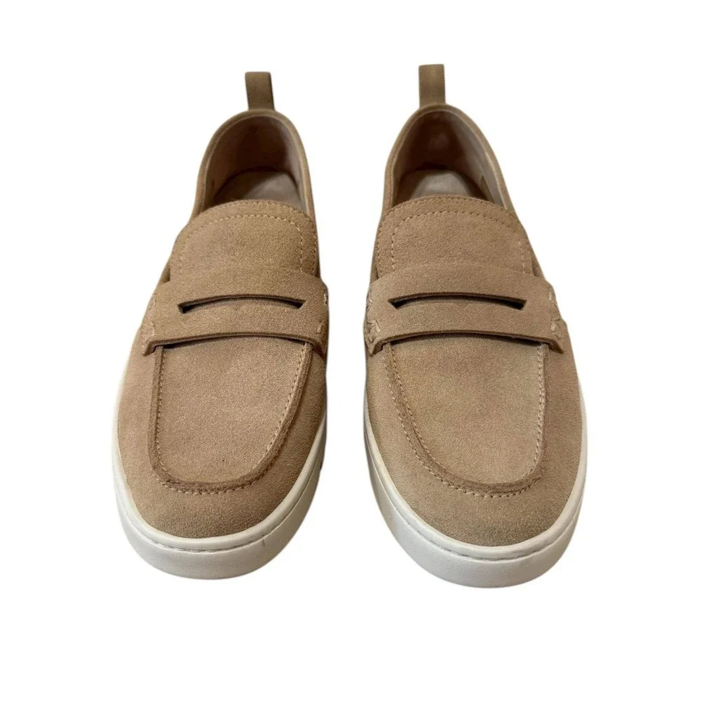 Vionic Uptown Suede Penny Loafers Tan Camel Slip On Sneaker Women's 9 Orthopedic